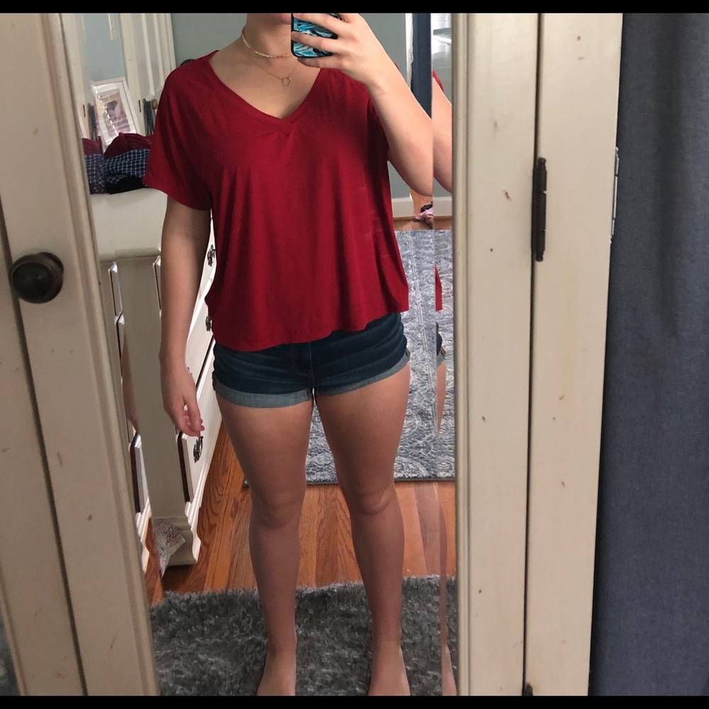 Red athletic swishy tee, by Joy Lab at Target